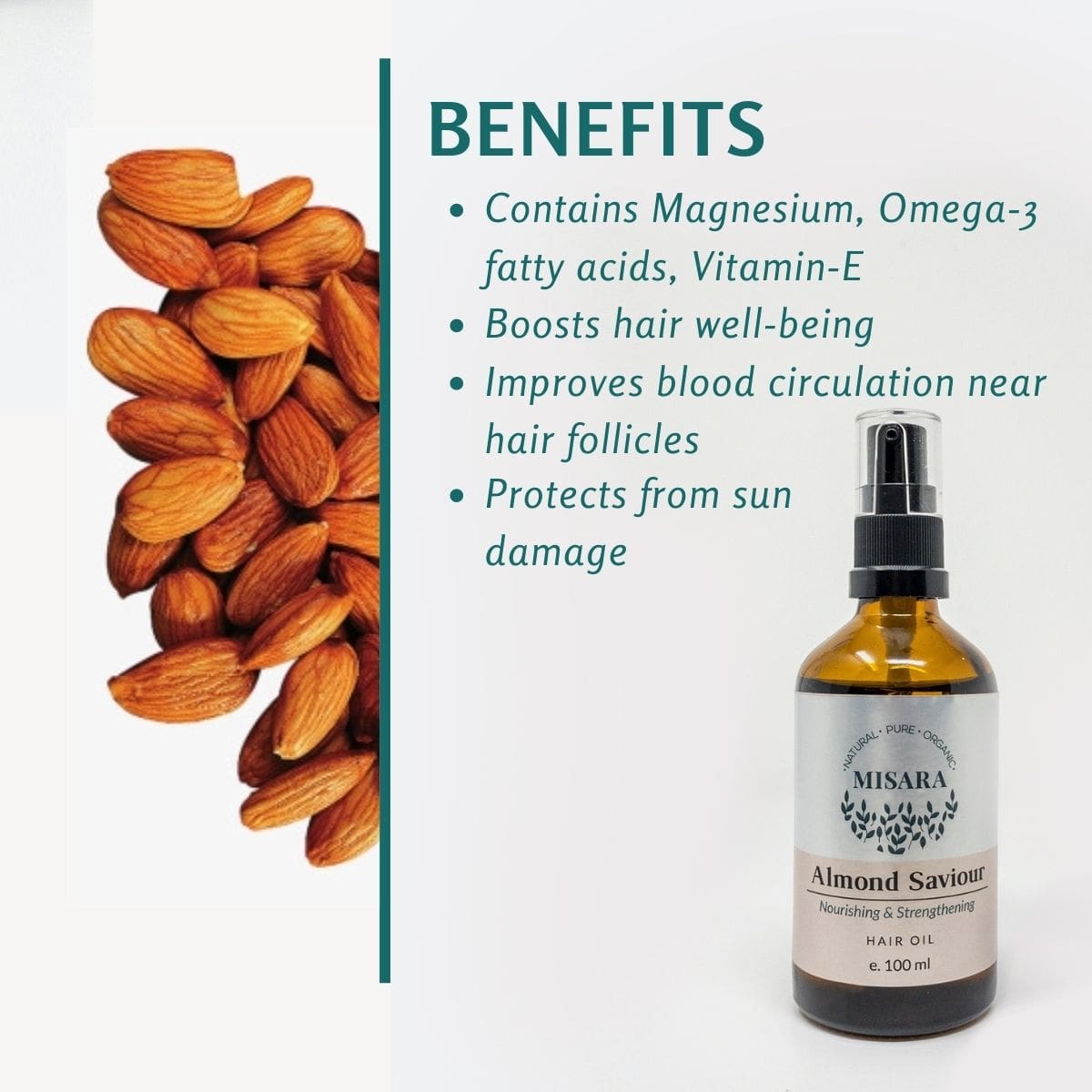 Buy Sweet Almond Oil for Hair | MISARA